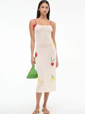 dena drop-waist midi-dress in white by staud Dena Mini Dress